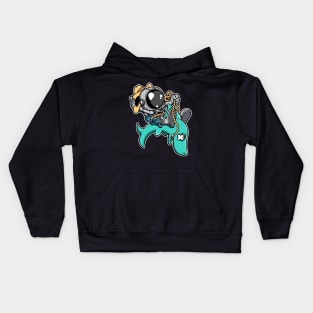 Astronaut Riding Shark Kids Hoodie